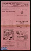 1959 Western Province v Bolton Wanderers tour match programme 30 May 1959, large pink 4 pager,