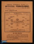 1940/41 London War Cup Arsenal v Tottenham Hotspur 21 May 1941 single sheet, team changes. NB: