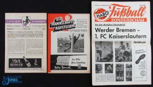 Selection of German programmes to include Werder Bremen v 1 FC Kaiserslautern (13 September 1961),