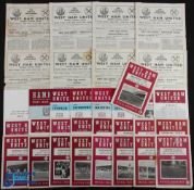 Collection of West Ham Utd home match programmes 1953/54 Huddersfield Town (FAC), 1955/56 Cardiff