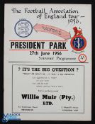 1956 Southern Transvaal v England tour match programme 27 June 1956 at President Park; good. (1)