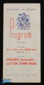 1956 Dynamo Bucharest v Luton Town friendly match programme 20 May 1956; small gatefold issue,
