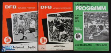 1968 Germany v Brazil international programme at Stuttgart 16 June 1968; 1968 Germany v England