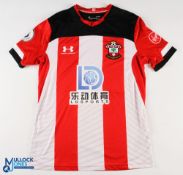 Che Adams No 10 Southampton 2019/20 home match issue football shirt - in red and white, Under Armour