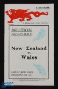 1905 Wales v New Zealand Replica Rugby Programme: The lovely 1980 reprint of the original classic,