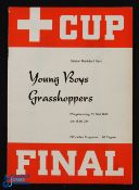 1956 Switzerland Cup Final Young Boys v Grasshoppers match programme 21 May 1956 at Bern; good. (1)