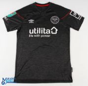 Rico Henry No 3 Brentford 2020/21 Carabao Cup away match issue football shirt - in black, Umbro /