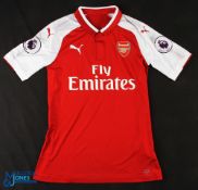 Alexis Sanchez No 7 Arsenal 2016/17 home match issue football shirt - in red and white, Puma / Fly