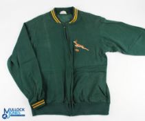 Scarce 1960s/70s Springbok Tracksuit Top: S African green with gold collar & cuff trim and lovely