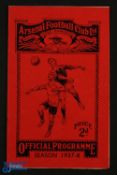 Pre-War 1937/1938 Arsenal v Bournemouth & Boscombe London Combination match programme 6 November