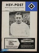 1962/63 Hamburger SV v Real Madrid challenge match programme 11 April 1963; Ferenc Puskas photo to