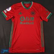 Conor Coady No 16 Wolverhampton Wanderers 2020/21 third match issue football shirt - in maroon,