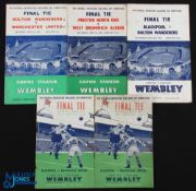 Selection of FAC final programmes 1951 Blackpool v Newcastle Utd (rusty staple), 1951 Blackpool v