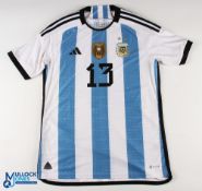 Cristian Romero No 13 Argentina 2022 'Copa America Champions' International home match issue