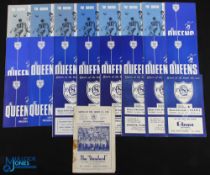 Selection of Queen of the South home programmes 1953/54 Falkirk (SLC, Sellotape to spine), 1956/57