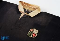 Extremely Rare 1924 British & I Lions Blue Jersey: Navy, with unique four nations crest and