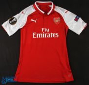 Mezut Ozil No 11 Arsenal UEFA Cup 2016/17 home match issue football shirt - Puma / Fly Emirates,