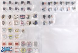 Assorted Rugby League enamel badges to incl World Cup, Four Nations, varying styles, shapes and