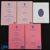 France v England Rugby Menu/Guest List etc (7): Near mint, those items plus other invitation and