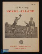 1955 Norway v Republic of Ireland international match programme 25 May 1955 at Oslo; good. (1)