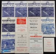 England Trials Rugby Programmes (12): Terrific selection, some scarce. Dec 1958, Taunton; Dec