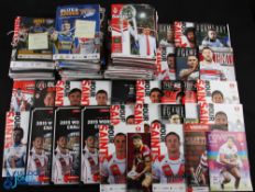 2013, 2014 & 2015 St Helen's Rugby H & A League Programmes (c.100): A boxful of the Saints' issues
