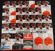 1957/58 Manchester Utd complete season of home programmes nos. 1-19, 21-30 inclusive including No. 9
