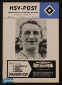 1963/64 Hamburger SV v Arsenal friendly match programme 17 August 1963; good. (1)