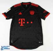 Leroy Sane No 10 Bayern Munich 2022/23 third match issue football shirt - in black, Adidas / T