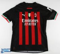 Olivier Giroud No 9 AC Milan 2022/23 match issue home football shirt - Puma/Emirates, UEFA