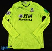 Wayne Hennessey No 13 Crystal Palace 2017/18 goalkeeper match issue football shirt - Macron /