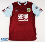 Ashley Westwood No 18 Burnley 2019/20 home match issue football shirt - in claret, Umbro /