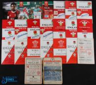 1950-2009 Wales & England Rugby programmes (23): Issues from Swansea (1), Cardiff (11) &