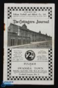 Pre-War 1935/1936 Fulham v Swansea Town Div. 2 match programme 25 April 1936; heavy rust to
