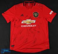 Multi-Autographed Lindelof No 2 Manchester United 2019/20 home football shirt - signed by