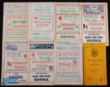 1940s-1950s Wales Rugby Programmes (8): Fine selection at Cardiff or Swansea, v France 1948 & (G
