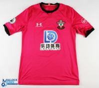 Angus Gunn No 28 Southampton 2019/20 goalkeeper match issue football shirt - in pink, Under Armour /
