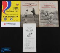 Norway Cup Final programmes to include 1961 Fredrikstad FK v SC Hauger, 1964 Rosenborg BK v