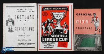 1959 Scottish League Cup s/f at Ibrox Third Lanark v Arbroath (score on front), 1957/58 Coventry