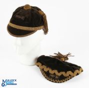 Tonbridge RFC (Kent) Rugby Honours Caps (2): Pair of interesting caps from that club, brown: one