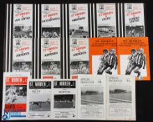Selection of St. Mirren home match programmes 1959/60 Nottingham Forest (friendly), 1963/64