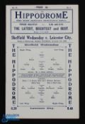 Pre-War 1929/1930 Sheffield Wednesday v Leicester City Div. 1 match programme 2 November 1929; ex.