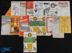 Selection of Wolverhampton Wanderers programmes to include 1946/47 home Charlton Athletic (poor),