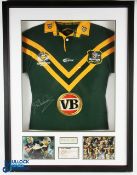 2011 Gillette Four Nations Rugby league Darren Locker Australia International signed and framed