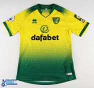 Grant Hanley No 5 Norwich City 2019/20 home match issue football shirt - Errea / Dafabet, Premier