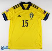 Dejan Kulusevski No 15 Sweden 17 Nov 2020 v France International match issue football shirt - in