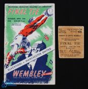 1948 FA Cup Final Wembley programme; also 1948 FA Cup Final West Standing Enclosure match ticket;