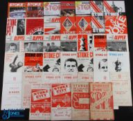 Collection of Stoke City home programmes 1947/48 Grimsby Town, 1950/51 WHU (FAC), 1952/53 Wrexham (