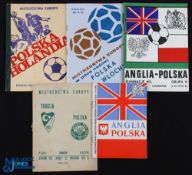 Selection of Poland international match programmes 1966 England, 1971 Turkey (EC qualifier), 1973