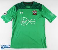 Alex McCarthy No 13 Southampton 2017/18 goalkeeper match issue football shirt - in green, Under